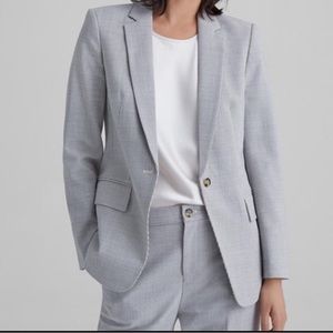 VTG JONES NEW YORK Light Gray Boho Classic Minimalist Blazer/Jacket Medium